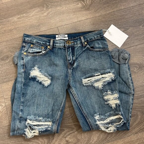 Free People One Teaspoon Awesome Baggies Jeans Boyfriend Distressed straight leg - Picture 3 of 16
